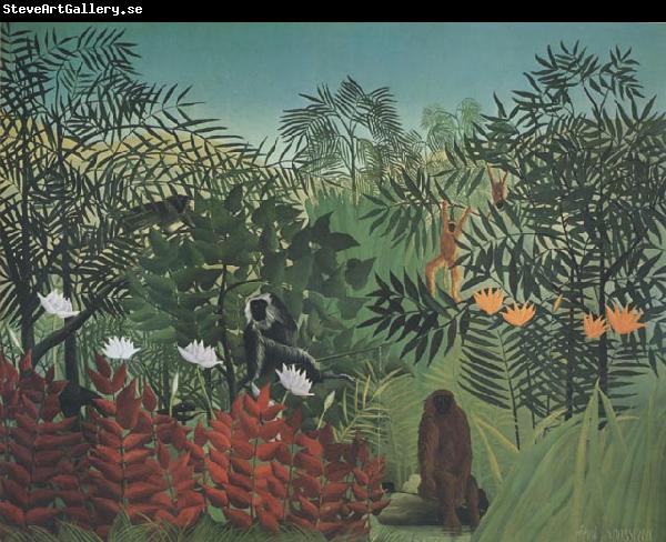 Henri Rousseau Tropical Forest with Monkeys